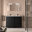 Mueble de baño Attila con patas 6 cajones doble seno black satin 120 cm de Salgar